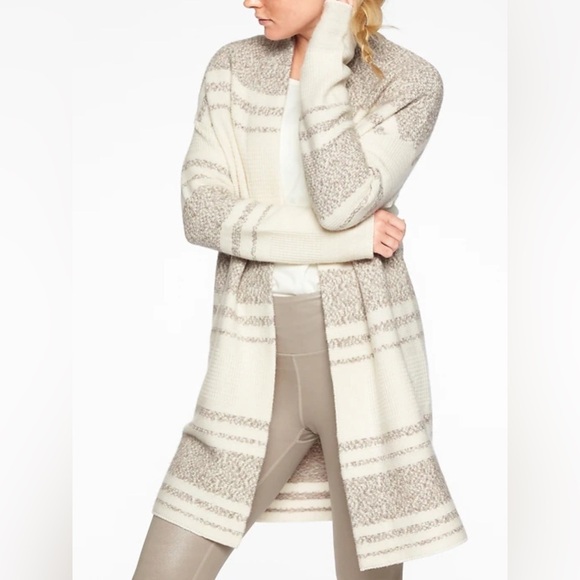 Athleta Wool Cashmere Panorama Point Sweater Wrap in Dove Marl Women’s Sz M - Picture 1 of 15